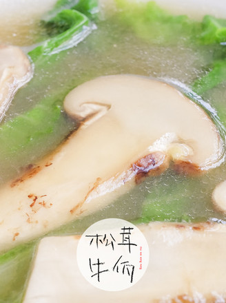 鸡汤浇松茸小苦菜｜牛佤松茸食谱