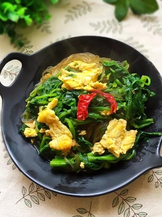 菠菜鸡蛋炖粉条的做法
