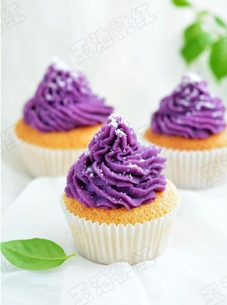 椰香紫薯小蛋糕的做法